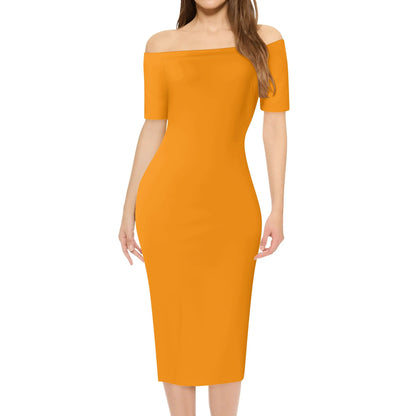 Vestido cruzado elegante DAZ Luxury de manga corta con hombros descubiertos para mujer