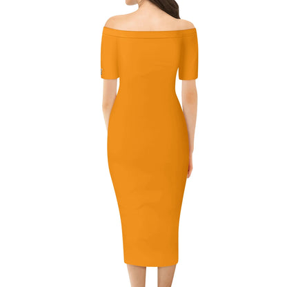 Vestido cruzado elegante DAZ Luxury de manga corta con hombros descubiertos para mujer