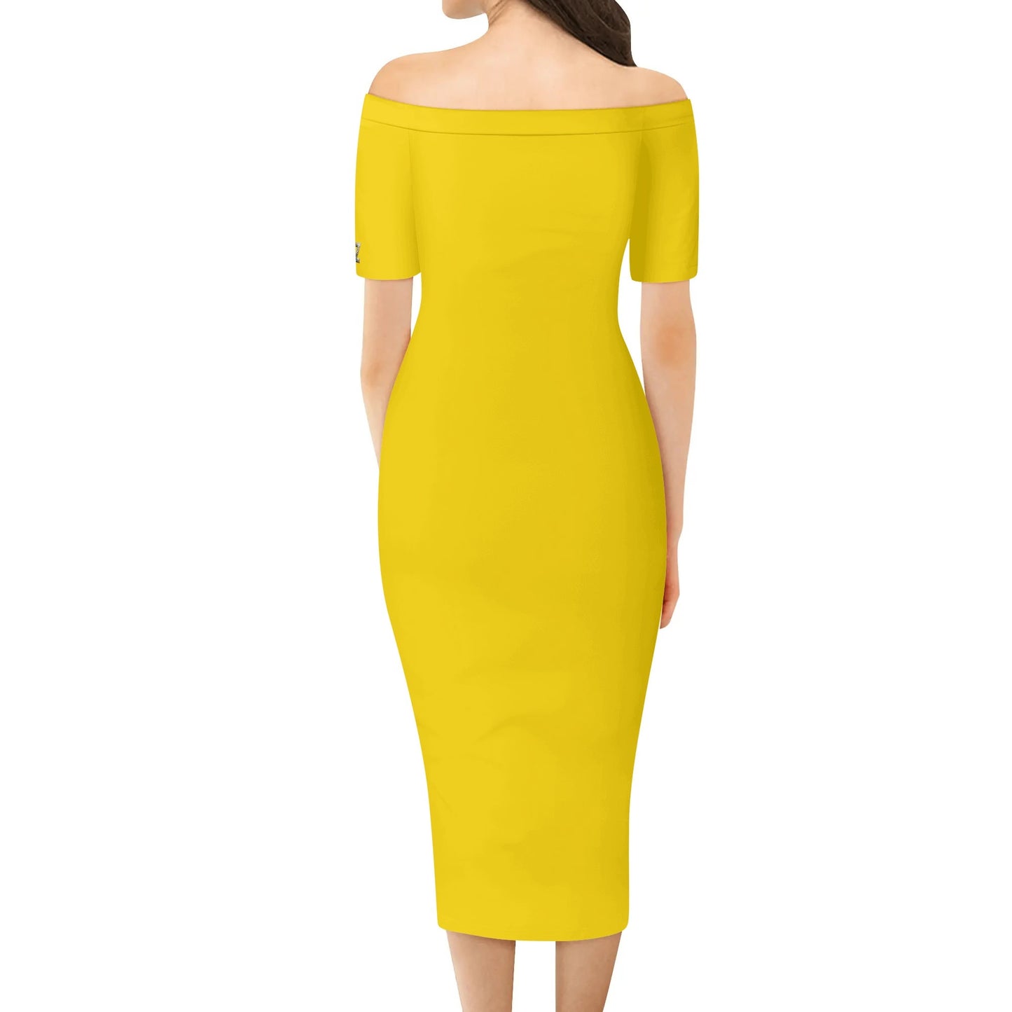 Vestido cruzado elegante DAZ Luxury de manga corta con hombros descubiertos para mujer