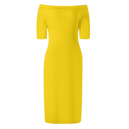 Vestido cruzado elegante DAZ Luxury de manga corta con hombros descubiertos para mujer
