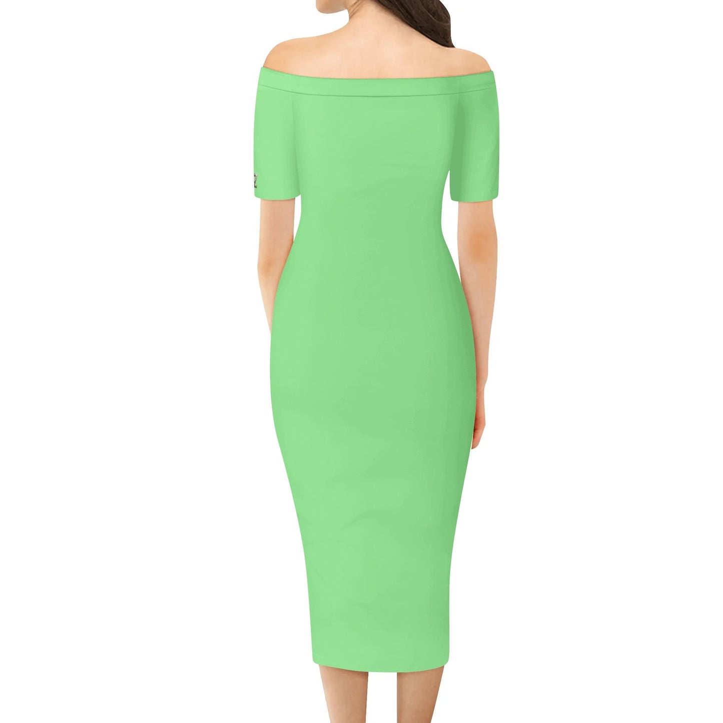 Vestido cruzado elegante DAZ Luxury de manga corta con hombros descubiertos para mujer