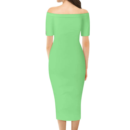 Vestido cruzado elegante DAZ Luxury de manga corta con hombros descubiertos para mujer