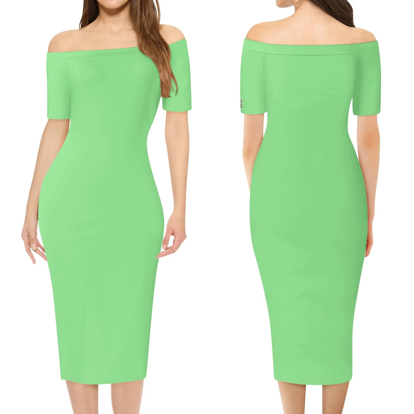 Vestido cruzado elegante DAZ Luxury de manga corta con hombros descubiertos para mujer
