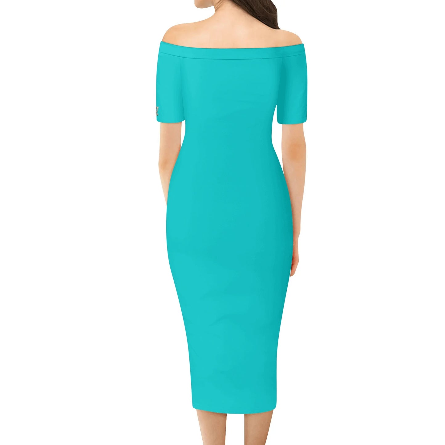 Vestido cruzado elegante DAZ Luxury de manga corta con hombros descubiertos para mujer