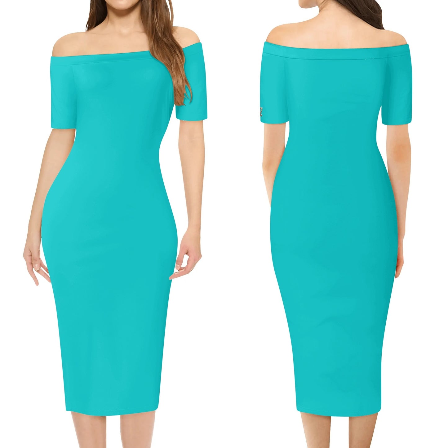 Vestido cruzado elegante DAZ Luxury de manga corta con hombros descubiertos para mujer