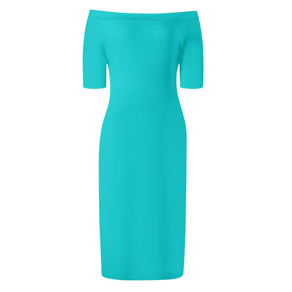 Vestido cruzado elegante DAZ Luxury de manga corta con hombros descubiertos para mujer