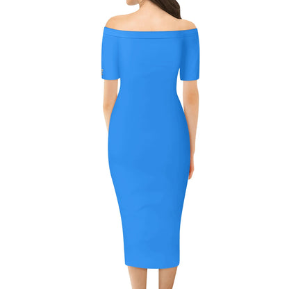Vestido cruzado elegante DAZ Luxury de manga corta con hombros descubiertos para mujer