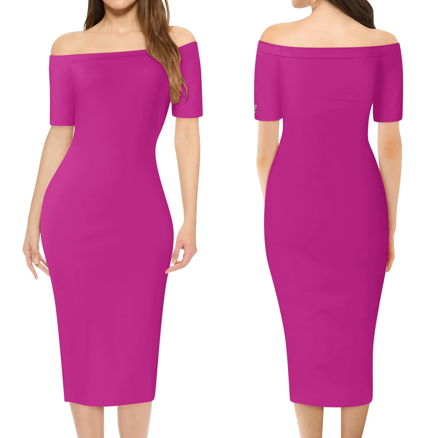 Vestido cruzado elegante DAZ Luxury de manga corta con hombros descubiertos para mujer