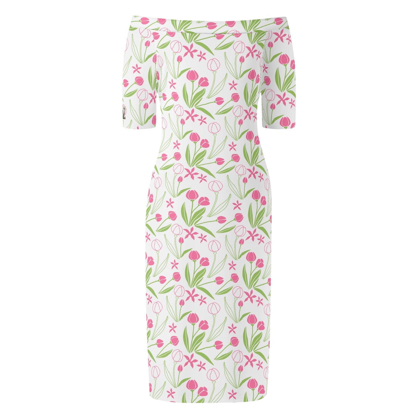Vestido cruzado elegante DAZ Luxury de manga corta con hombros descubiertos para mujer