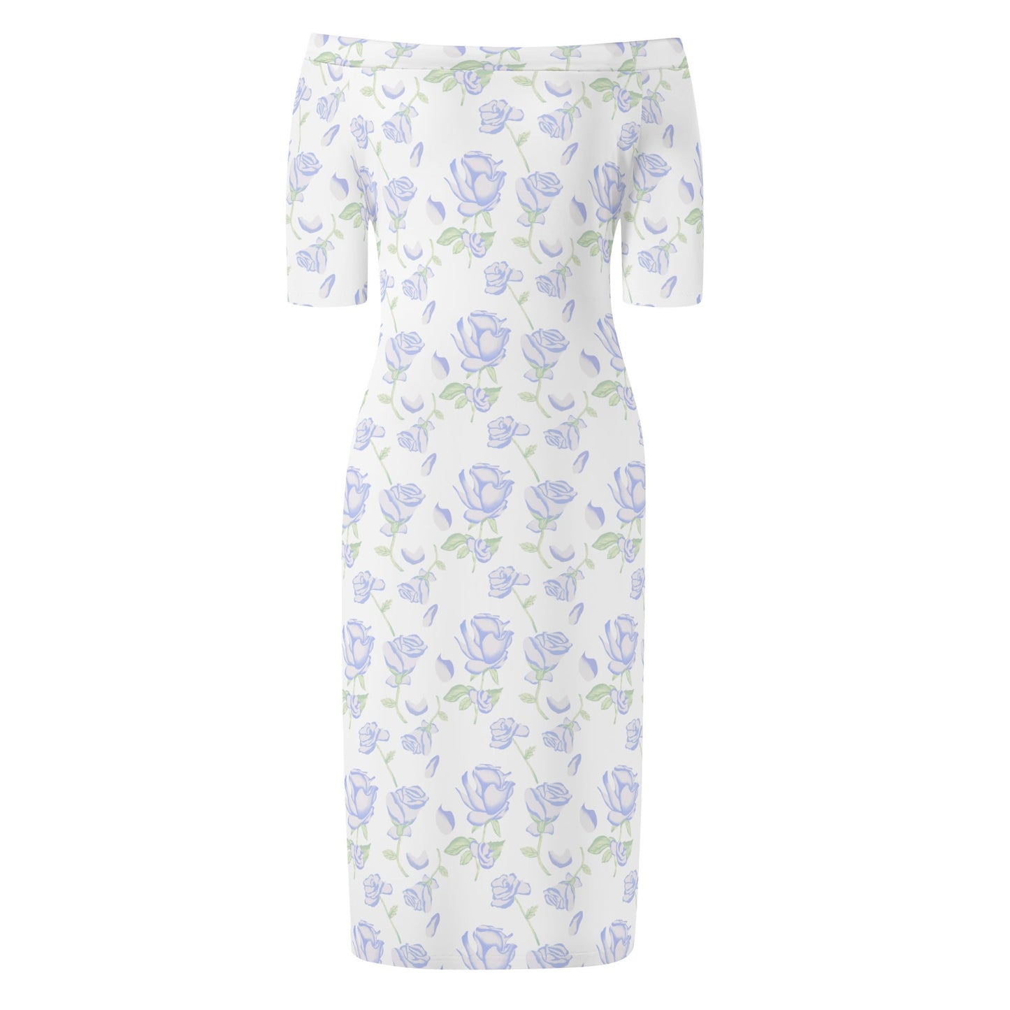 Vestido cruzado elegante DAZ Luxury de manga corta con hombros descubiertos para mujer