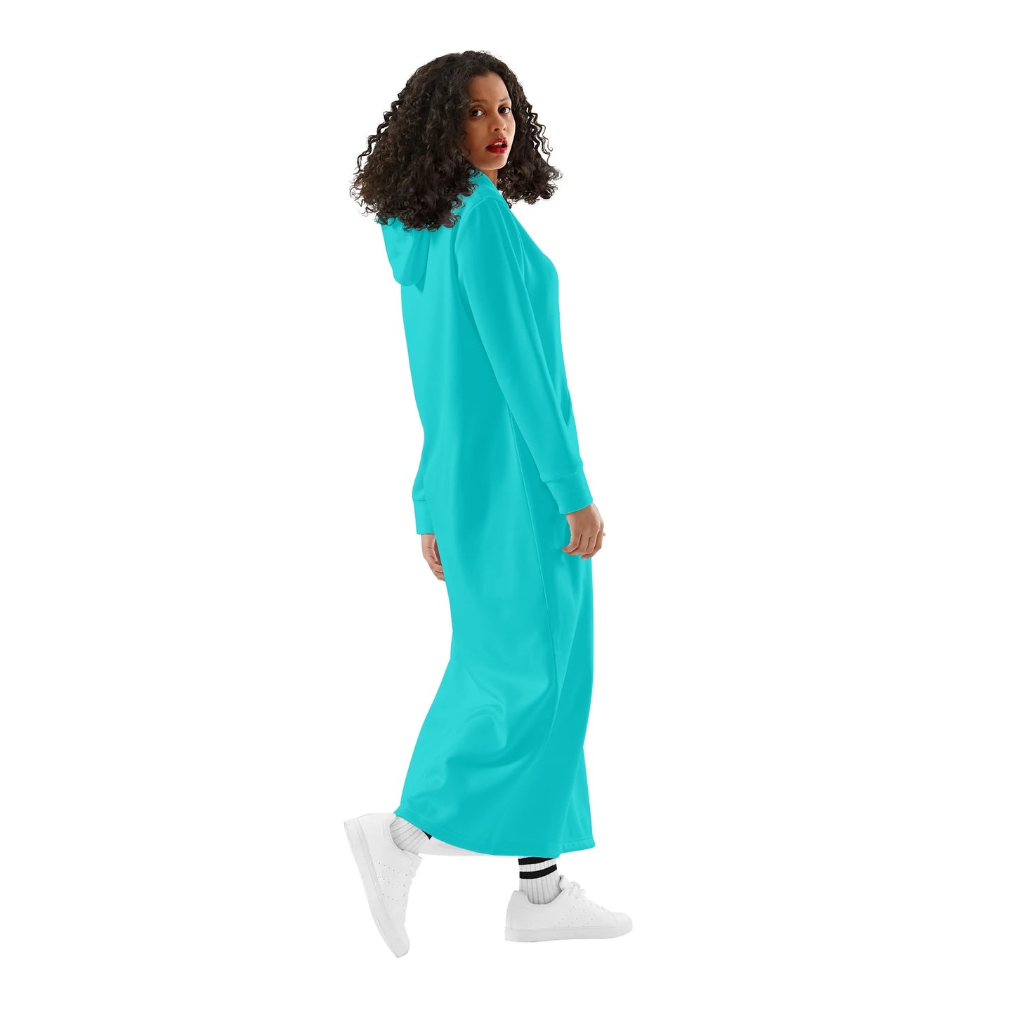 Vestido DAZ con capucha largo, informal y ligero para mujer