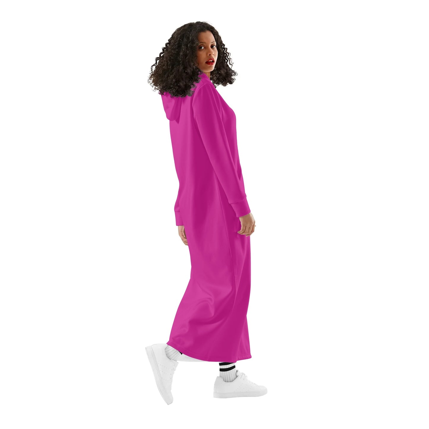 Vestido DAZ con capucha largo, informal y ligero para mujer