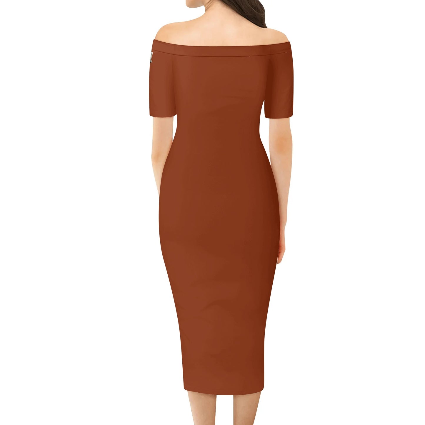 Vestido cruzado elegante DAZ Luxury de manga corta con hombros descubiertos para mujer
