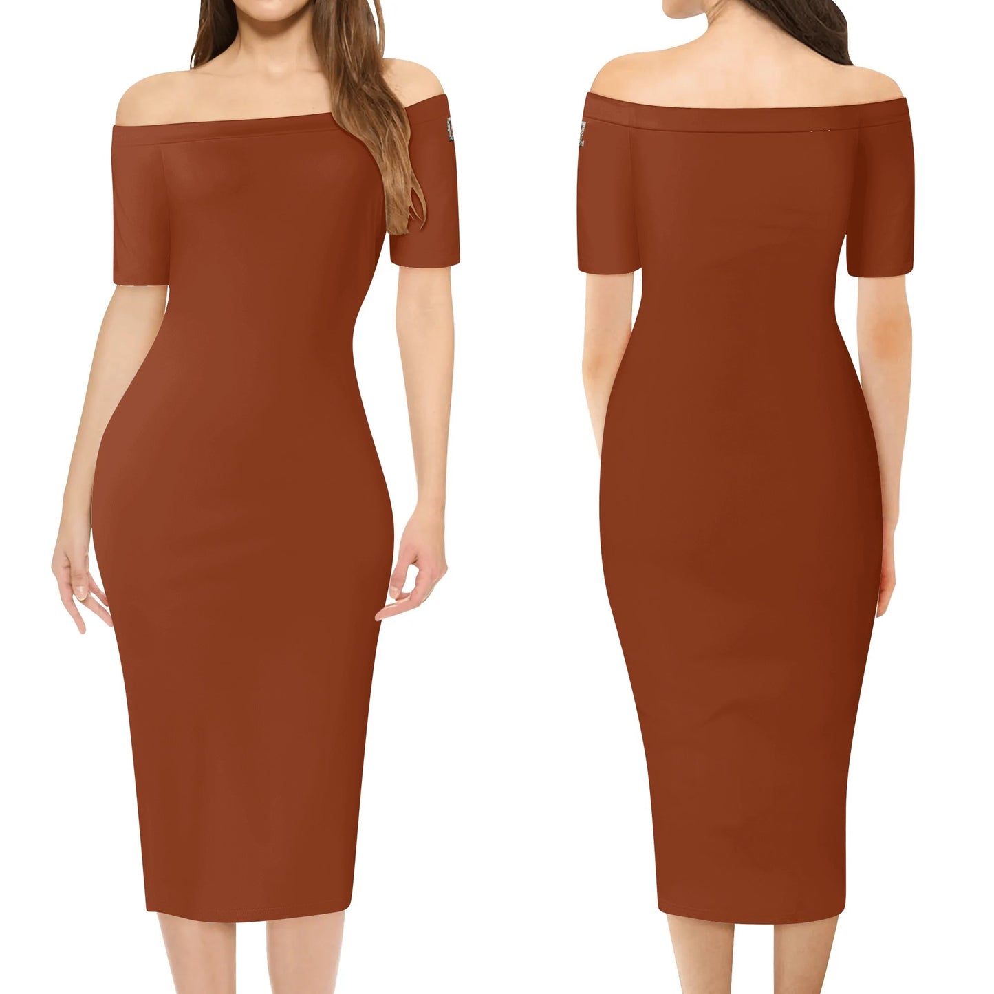 Vestido cruzado elegante DAZ Luxury de manga corta con hombros descubiertos para mujer