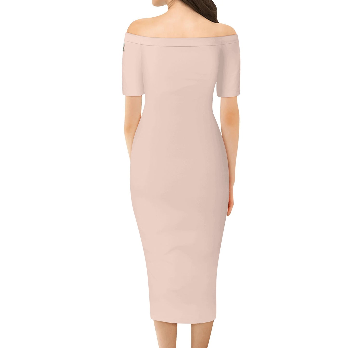 Vestido cruzado elegante DAZ Luxury de manga corta con hombros descubiertos para mujer