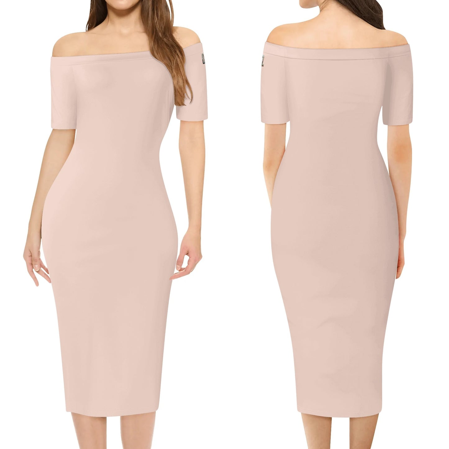 Vestido cruzado elegante DAZ Luxury de manga corta con hombros descubiertos para mujer