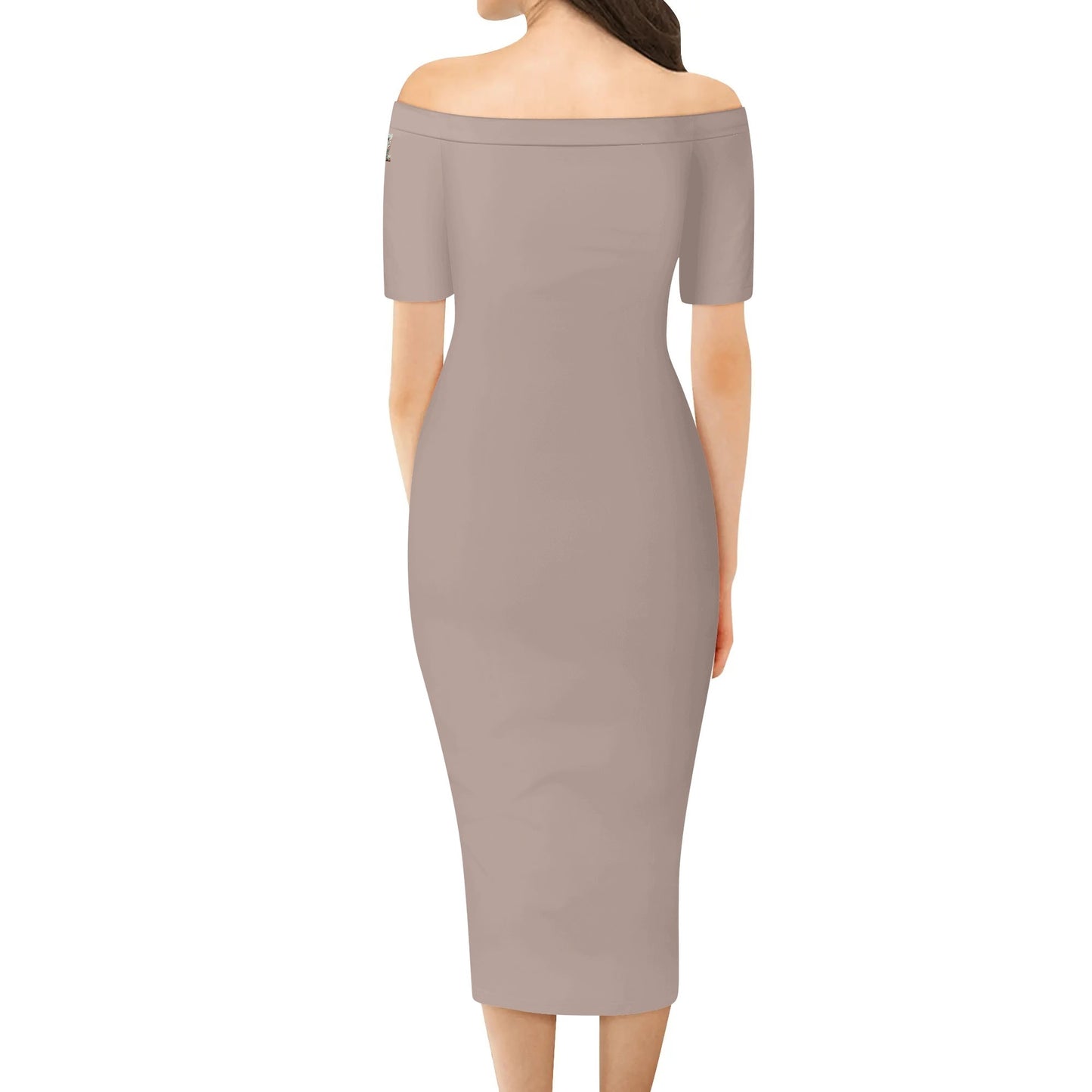 Vestido cruzado elegante DAZ Luxury de manga corta con hombros descubiertos para mujer