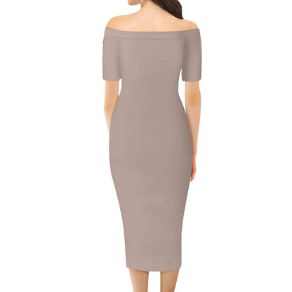 Vestido cruzado elegante DAZ Luxury de manga corta con hombros descubiertos para mujer