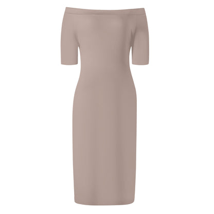 Vestido cruzado elegante DAZ Luxury de manga corta con hombros descubiertos para mujer