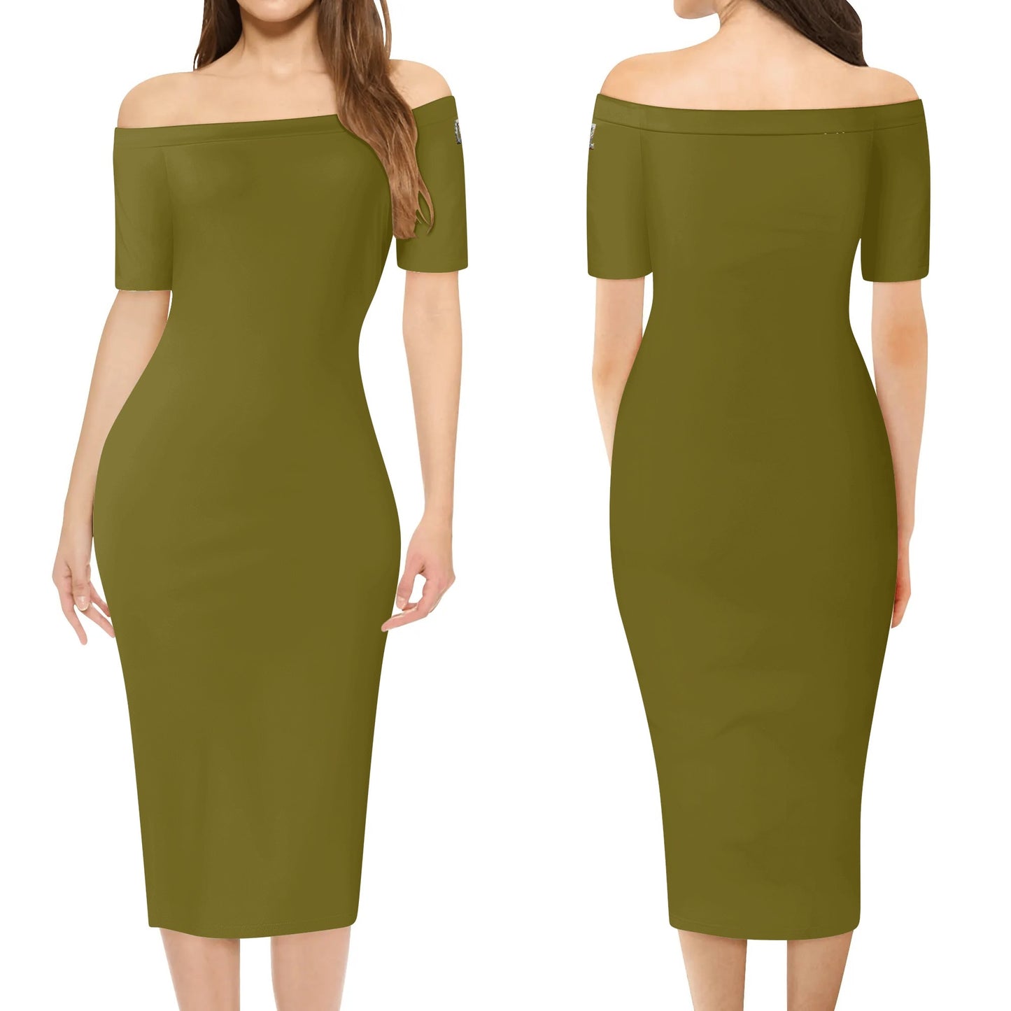 Vestido cruzado elegante DAZ Luxury de manga corta con hombros descubiertos para mujer