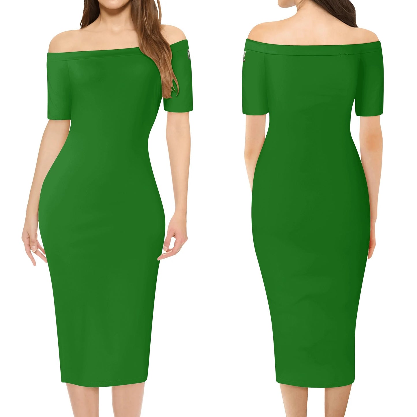 Vestido cruzado elegante DAZ Luxury de manga corta con hombros descubiertos para mujer