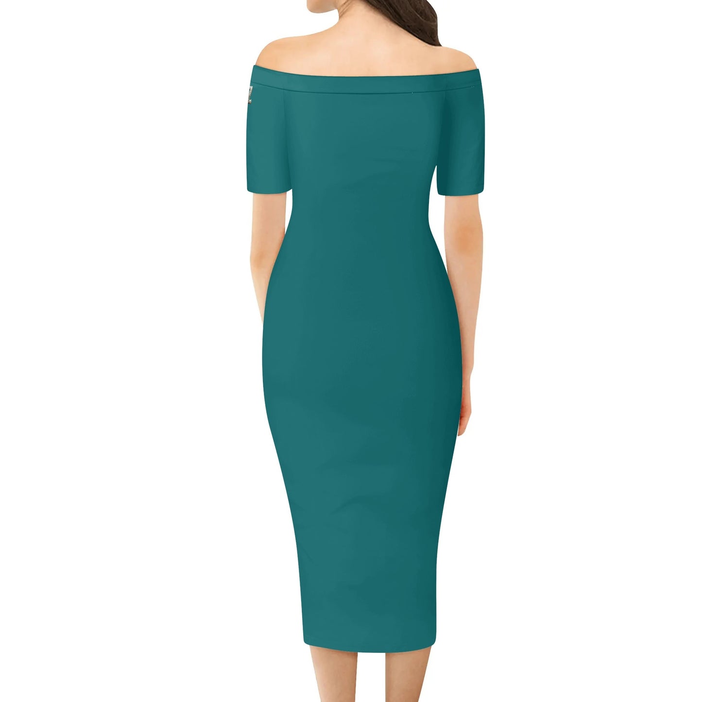 Vestido cruzado elegante DAZ Luxury de manga corta con hombros descubiertos para mujer