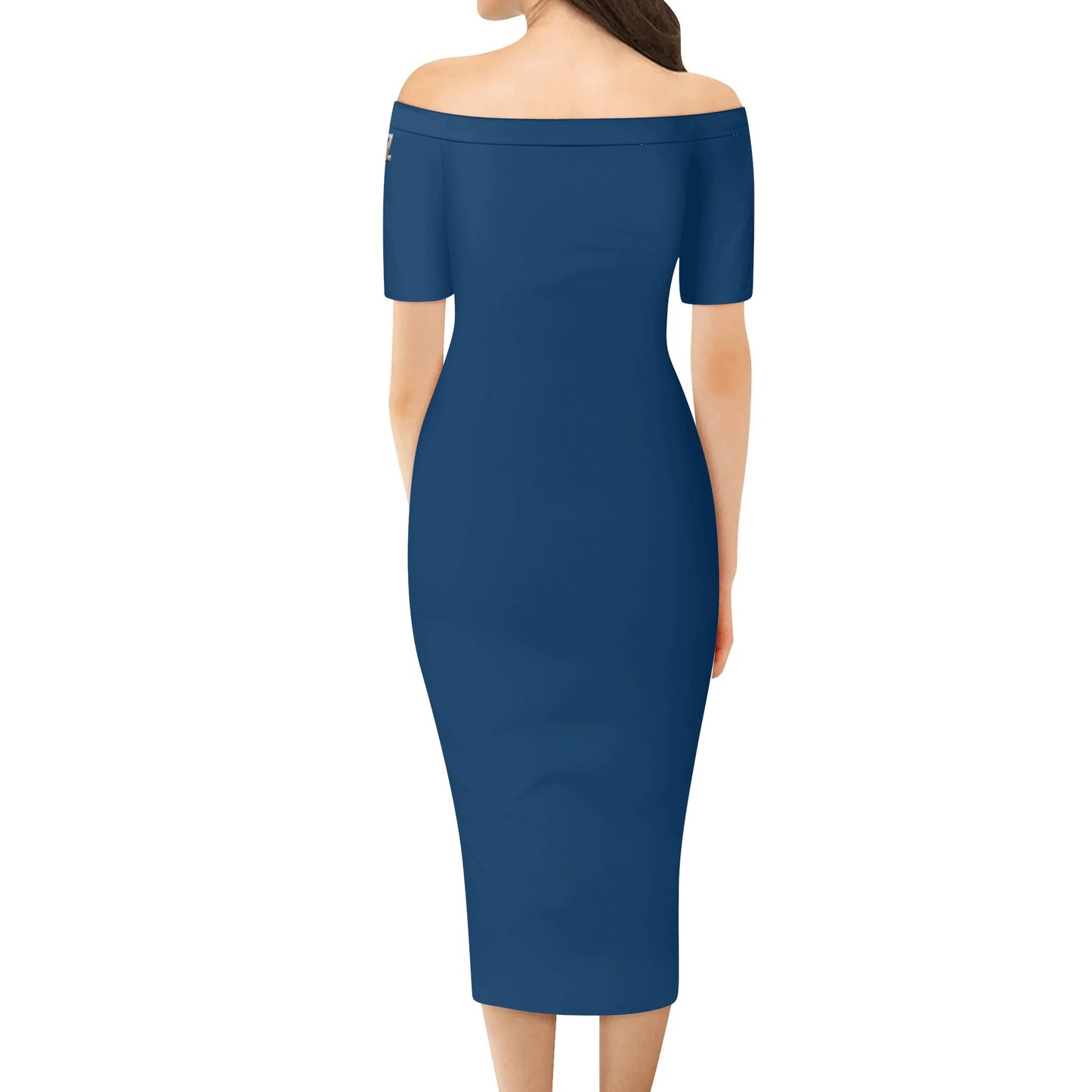 Vestido cruzado elegante DAZ Luxury de manga corta con hombros descubiertos para mujer