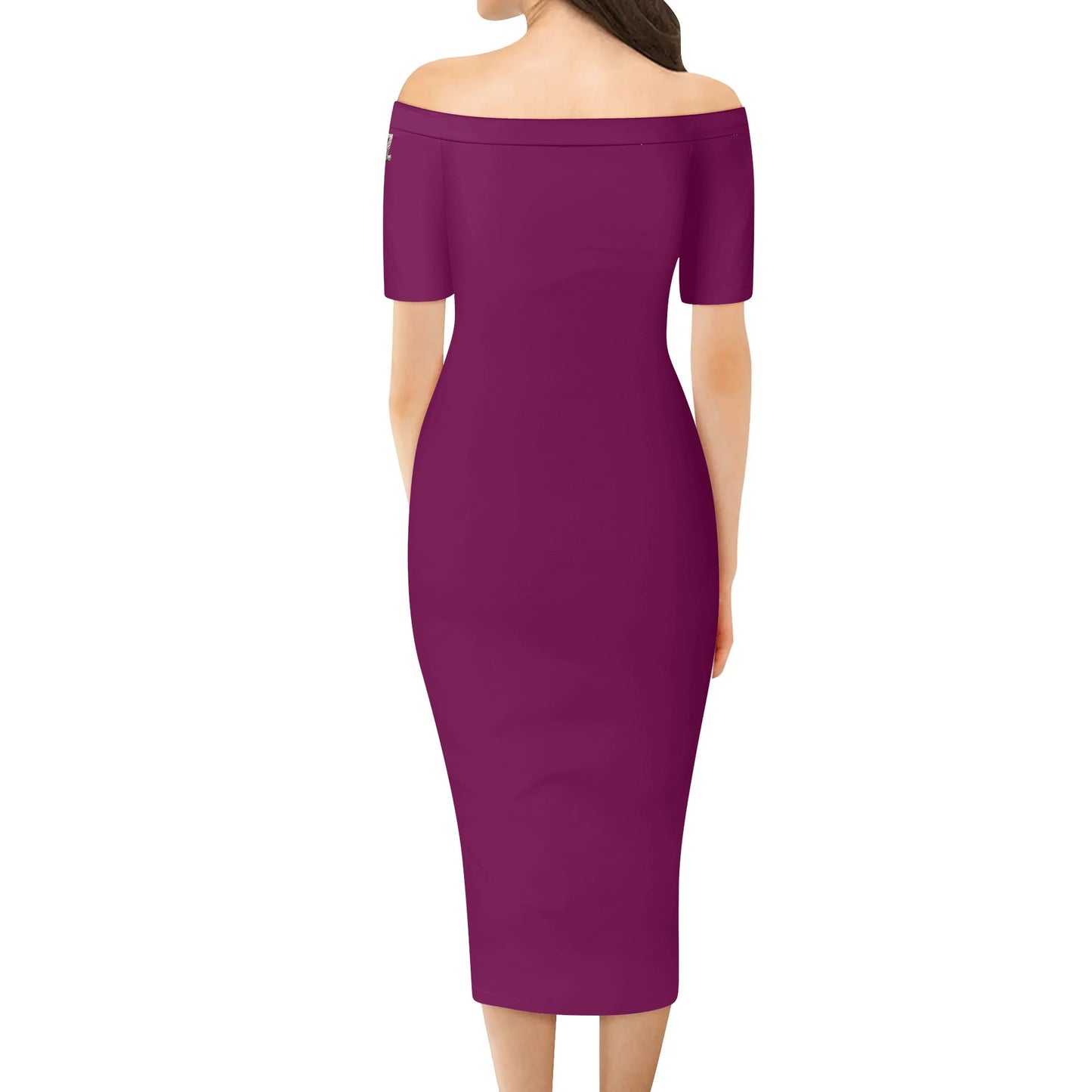 Vestido cruzado elegante DAZ Luxury de manga corta con hombros descubiertos para mujer
