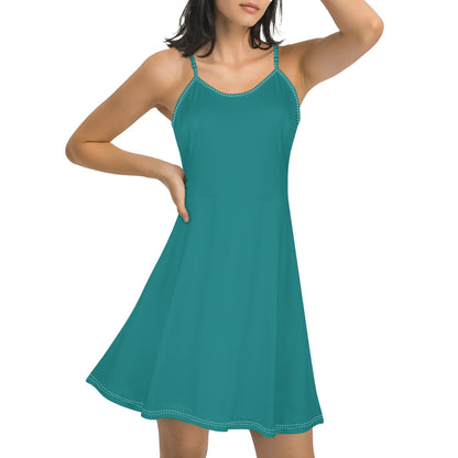 Vestido corto DAZ con tirantes finos ajustables y sin mangas para mujer