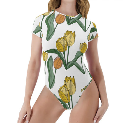 Body ajustado DAZ de manga corta y cuello redondo para mujer