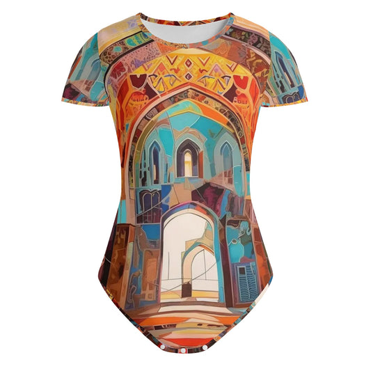 Body ajustado DAZ de manga corta y cuello redondo para mujer