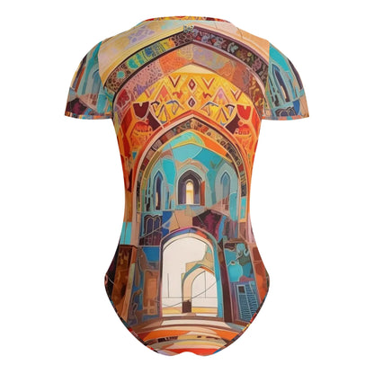 Body ajustado DAZ de manga corta y cuello redondo para mujer