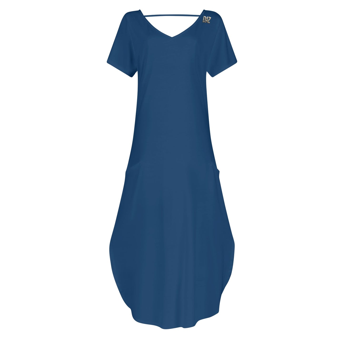 DAZ Women's Luxury Long Draped Short Sleeve Dress