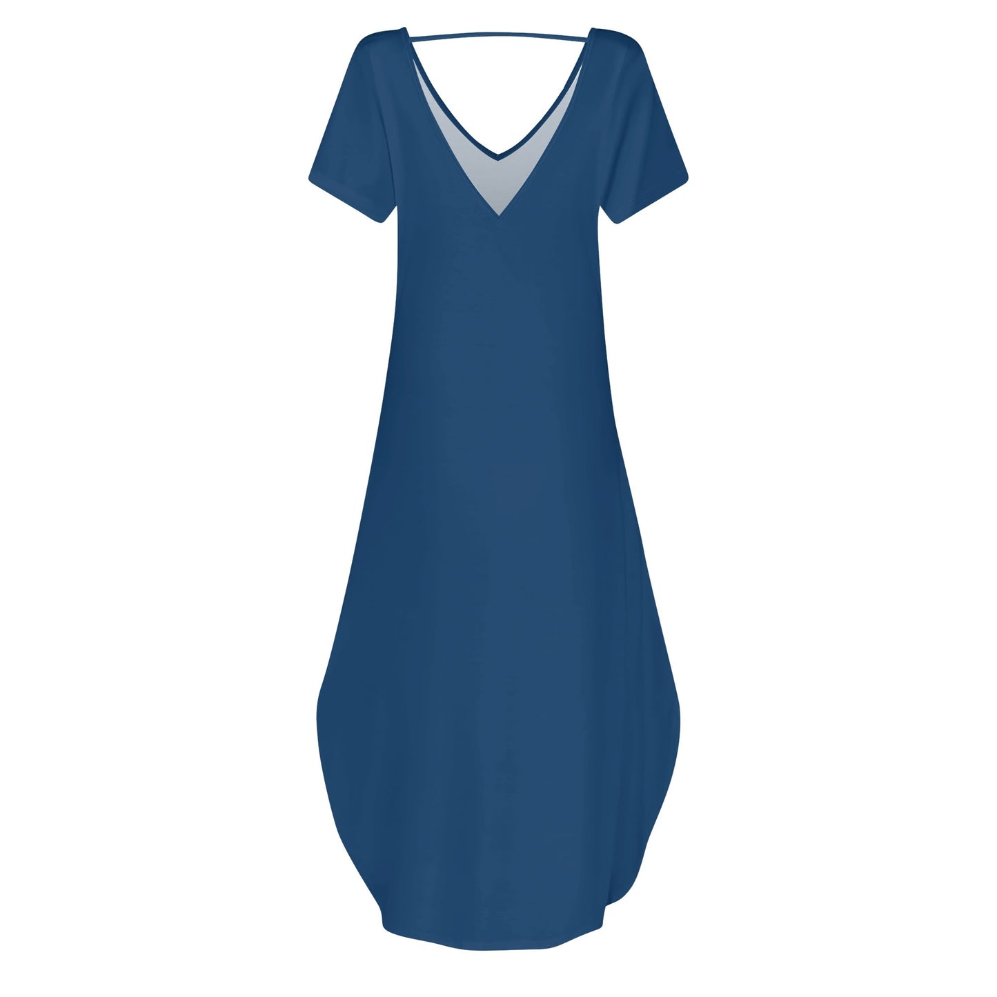 DAZ Women's Luxury Long Draped Short Sleeve Dress