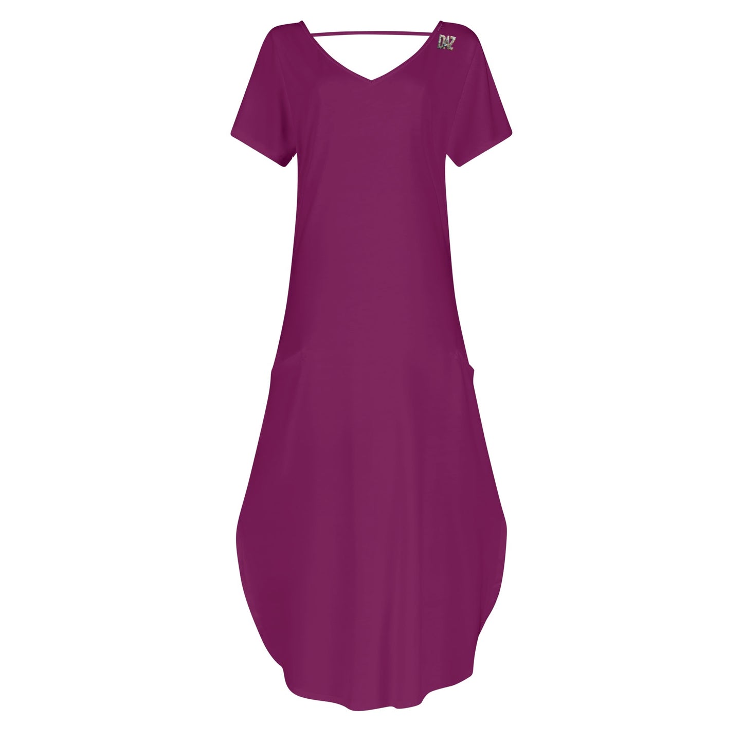 DAZ Women's Luxury Long Draped Short Sleeve Dress