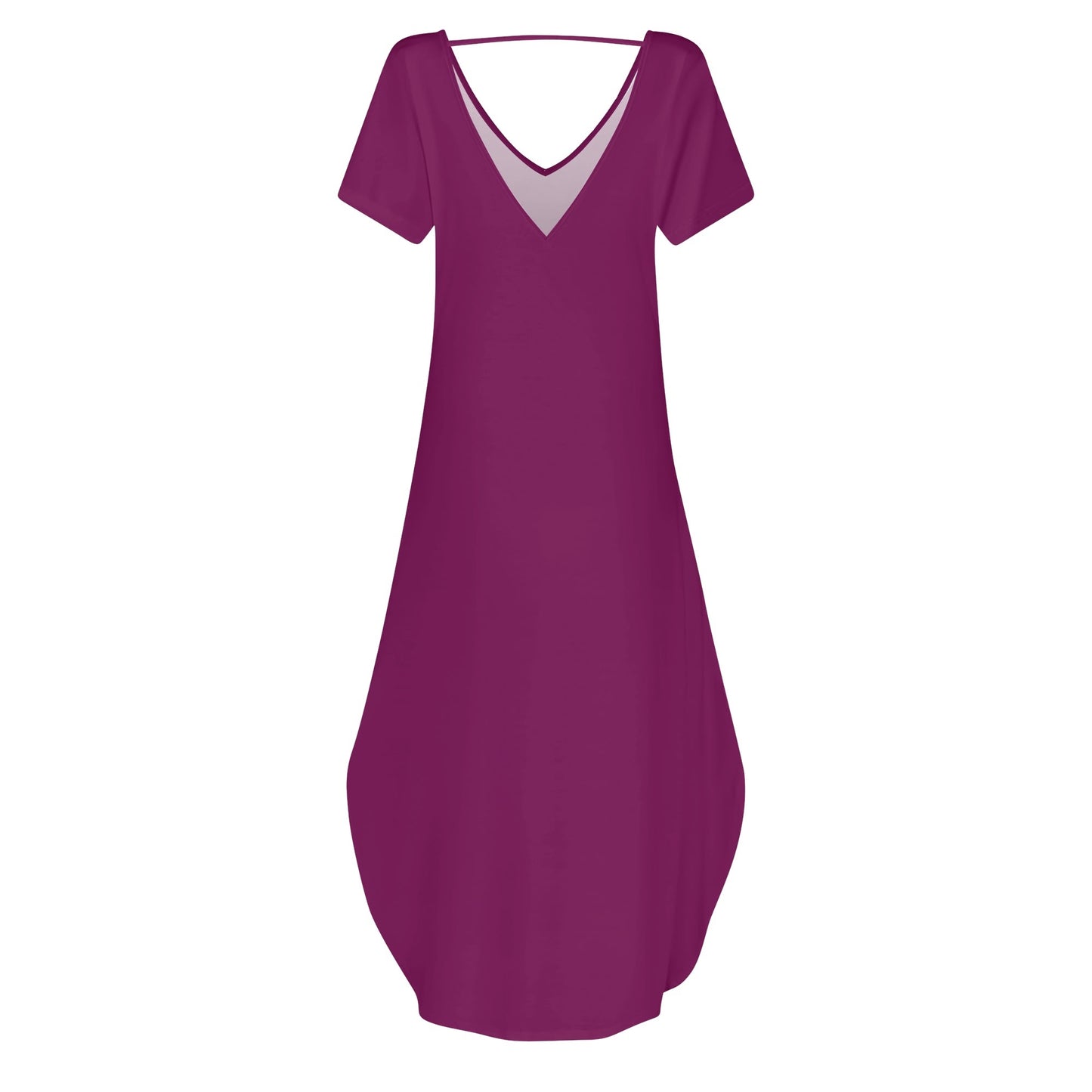 DAZ Women's Luxury Long Draped Short Sleeve Dress