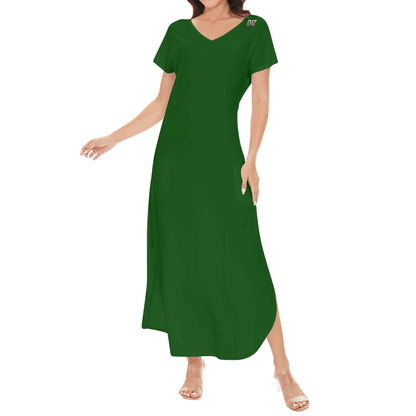 DAZ Women's Luxury Long Draped Short Sleeve Dress
