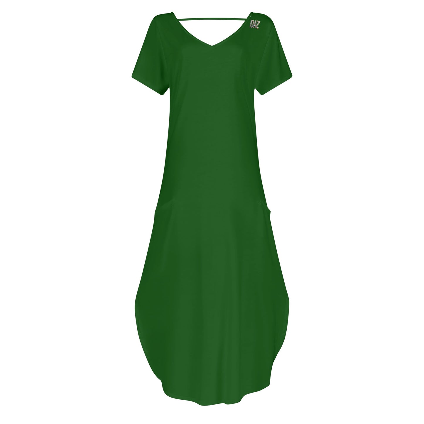 DAZ Women's Luxury Long Draped Short Sleeve Dress