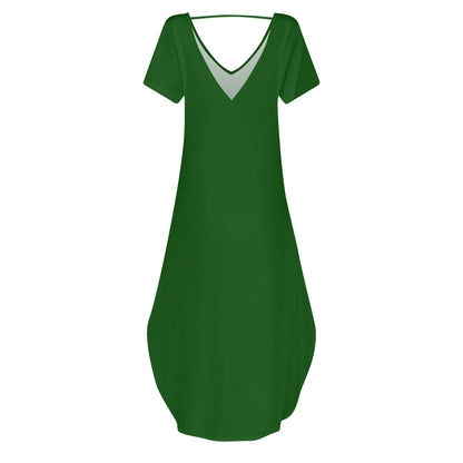 DAZ Women's Luxury Long Draped Short Sleeve Dress