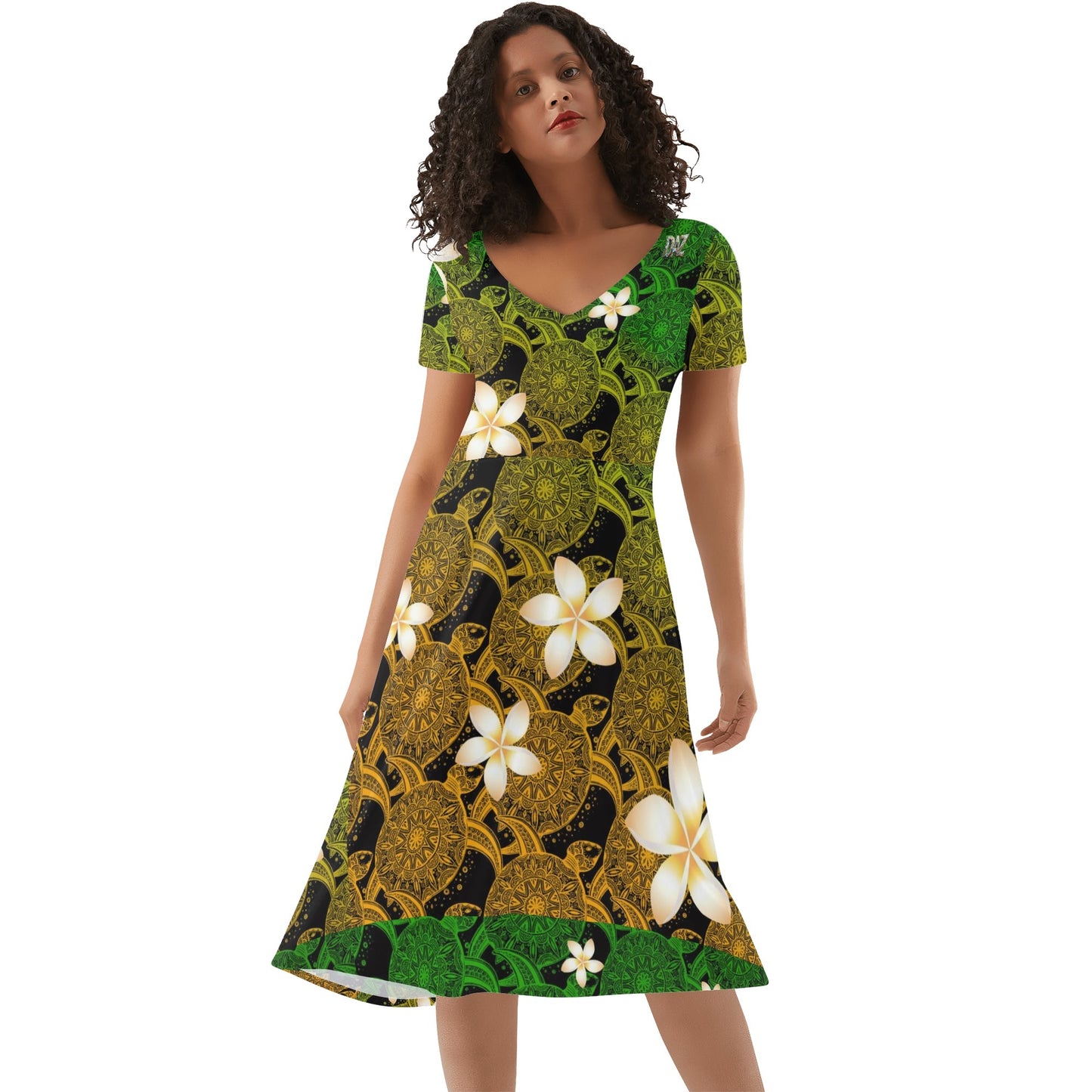 DAZ Women's Luxury Long Draped Short Sleeve Dress