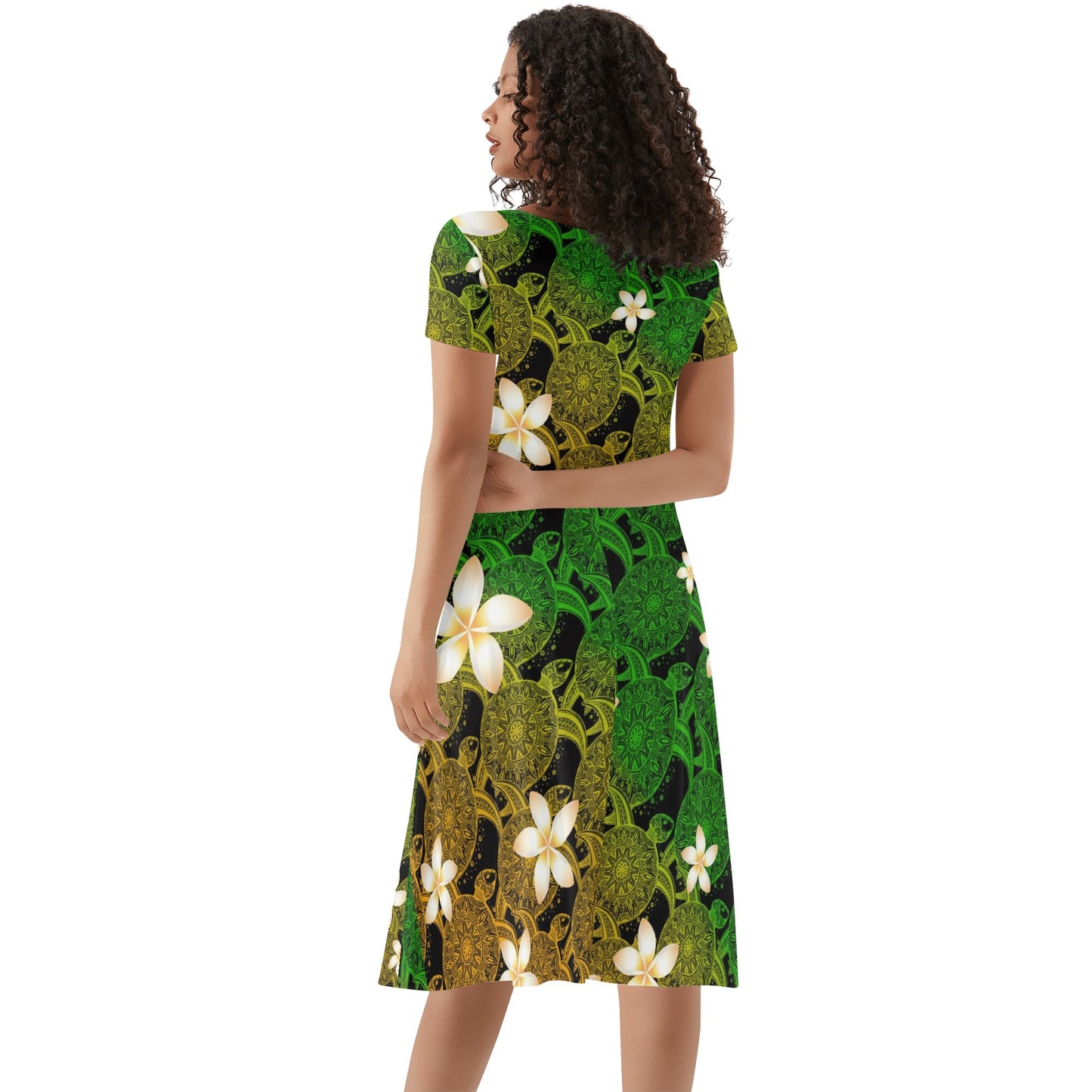 DAZ Women's Luxury Long Draped Short Sleeve Dress