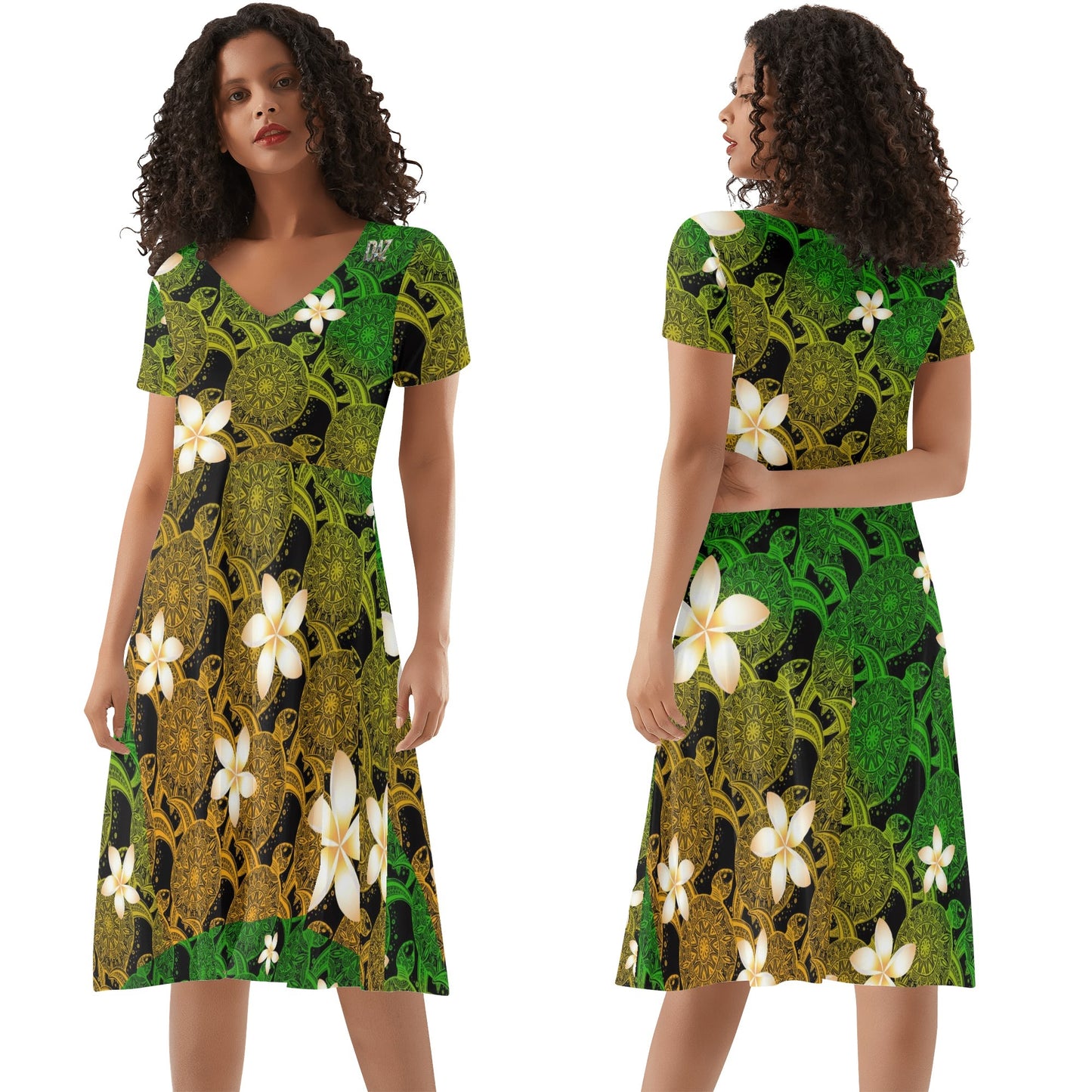 DAZ Women's Luxury Long Draped Short Sleeve Dress