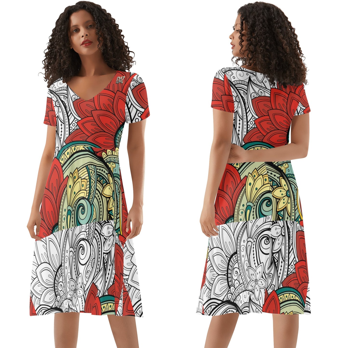 DAZ Women's Luxury Long Draped Short Sleeve Dress