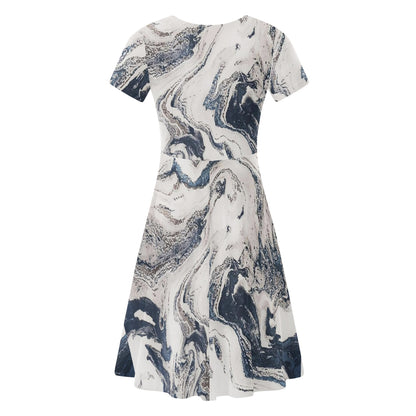 DAZ Women's Luxury Long Draped Short Sleeve Dress