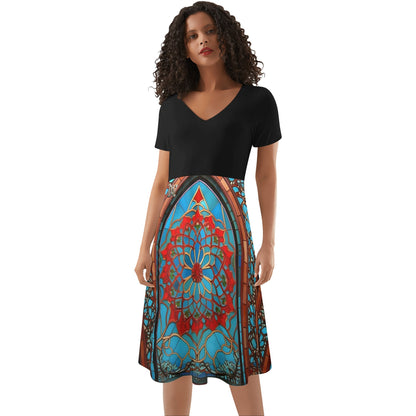 Vestido DAZ Premium de verano con volantes en la parte superior de color negro para mujer