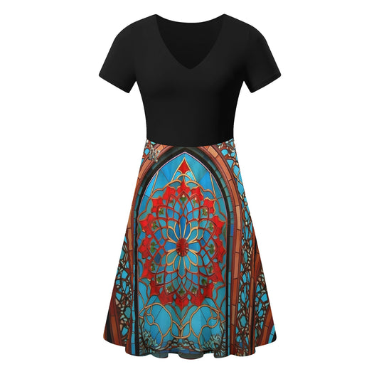 Vestido DAZ Premium de verano con volantes en la parte superior de color negro para mujer