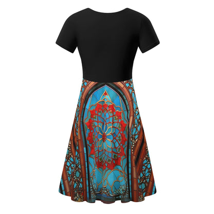Vestido DAZ Premium de verano con volantes en la parte superior de color negro para mujer