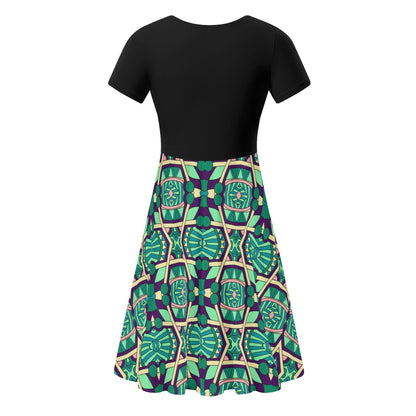 Vestido DAZ Premium de verano con volantes en la parte superior de color negro para mujer