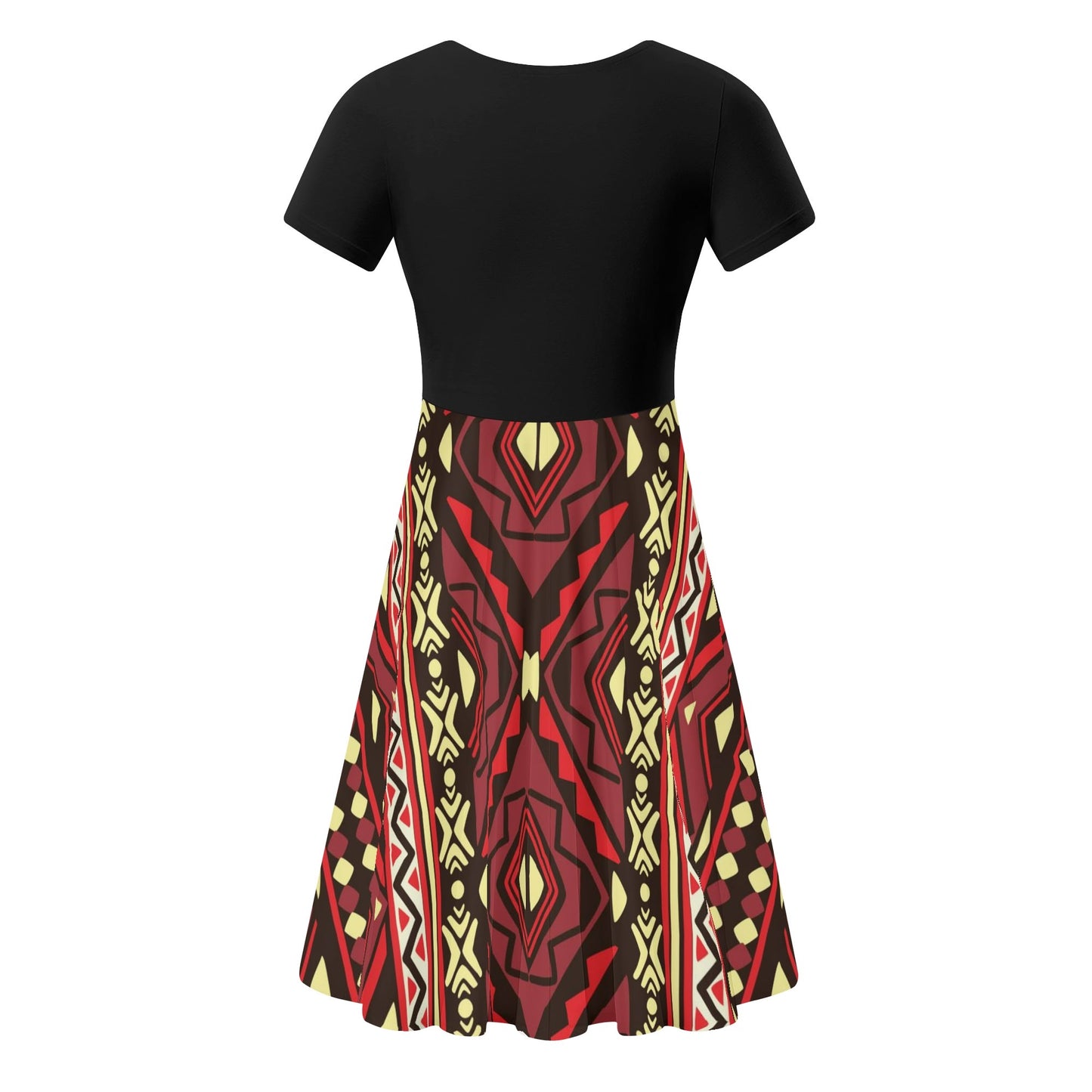 Vestido DAZ Premium de verano con volantes en la parte superior de color negro para mujer