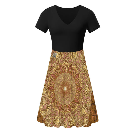 Vestido DAZ Premium de verano con volantes en la parte superior de color negro para mujer
